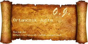 Ortancsik Jutta névjegykártya